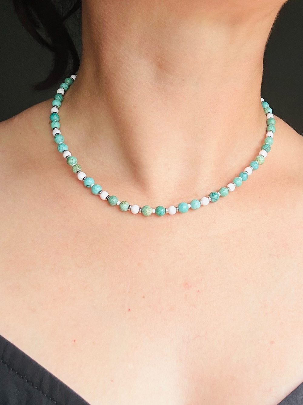 Handmade Green Magnesite Gemstone Necklace